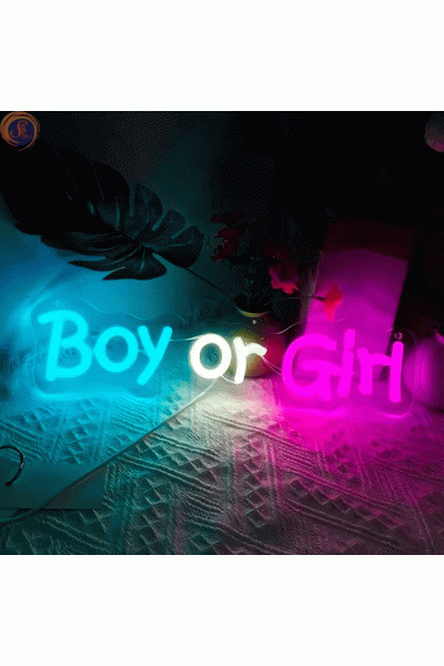 Неонова вивіска "Boy or Girl"