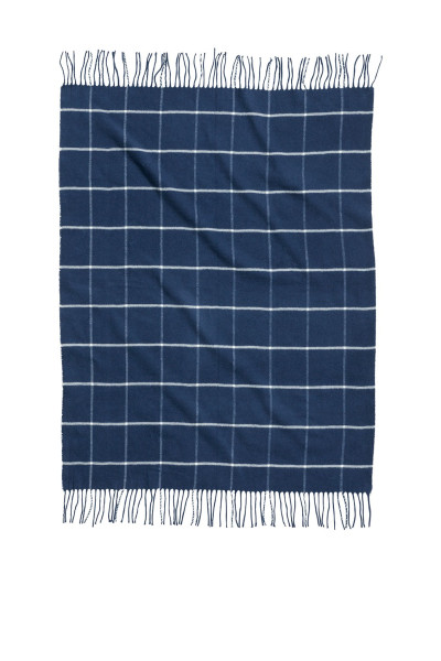 Плед синій в клітинку