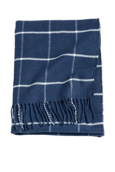 Плед синій в клітинку