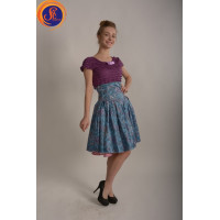 Юбка голубая и блуза фиолетовая 60-е