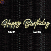 Неоновий напис «Happy birthday»
