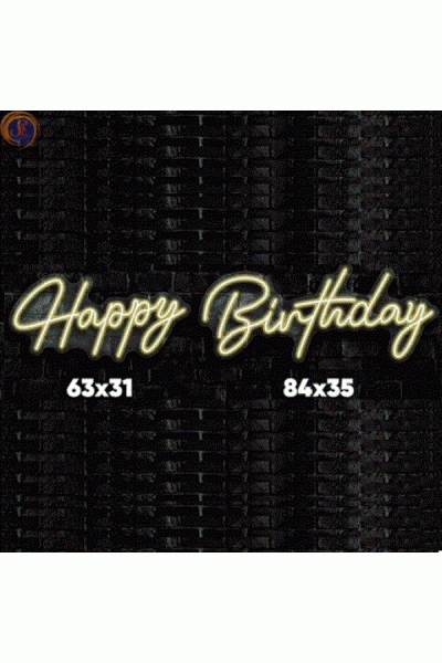 Неоновий напис «Happy birthday»