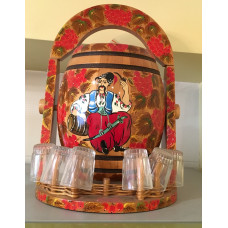 Бочка розписна з рюмками