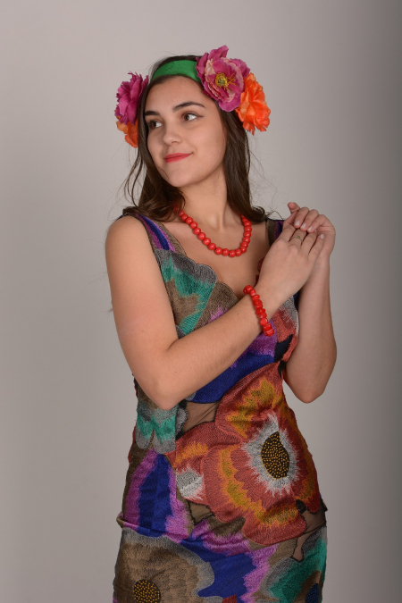 Платье украинское современное в цветы