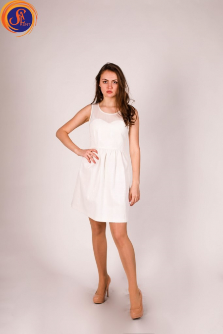 Платье белое мини