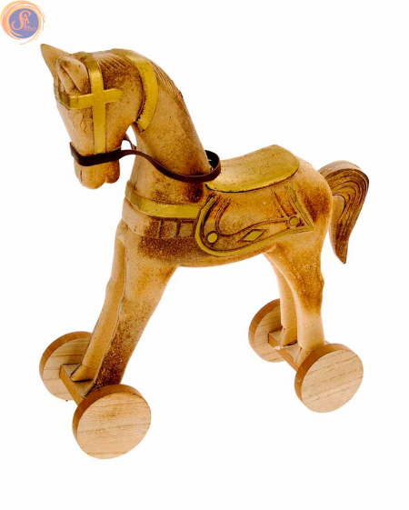 Декоративная статуэтка «Лошадка на колесах»